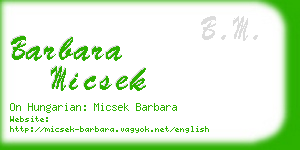 barbara micsek business card